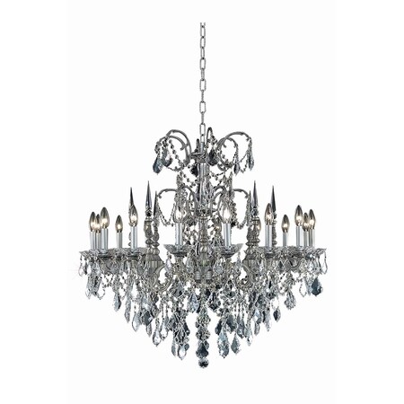 Elegant Lighting Elegant Cut Clr Crystal Athena 16-Lght Single-Tier Crystal Chandelier 9716D35PW/EC